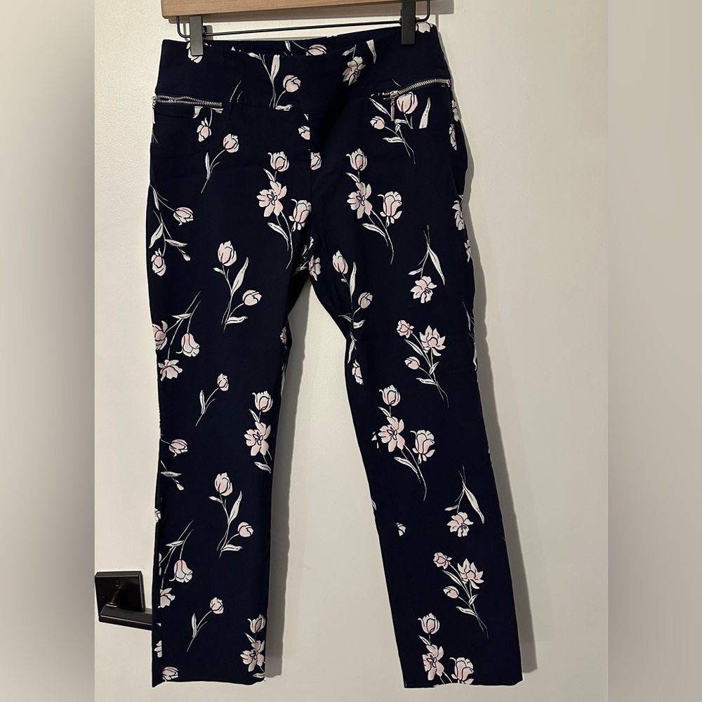 Joe B Floral Print Navy Pants Size Large